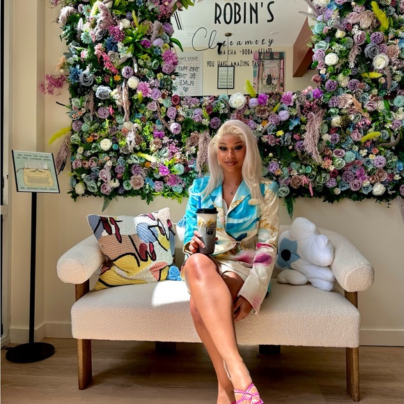 Roberto Cavalli Vintage 2001 Blue & Pink Eyes Printed Blazer Jacket 🩵 - Picture 14 of 15